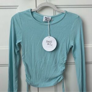Princess Polly light blue scrunch top, Size 4